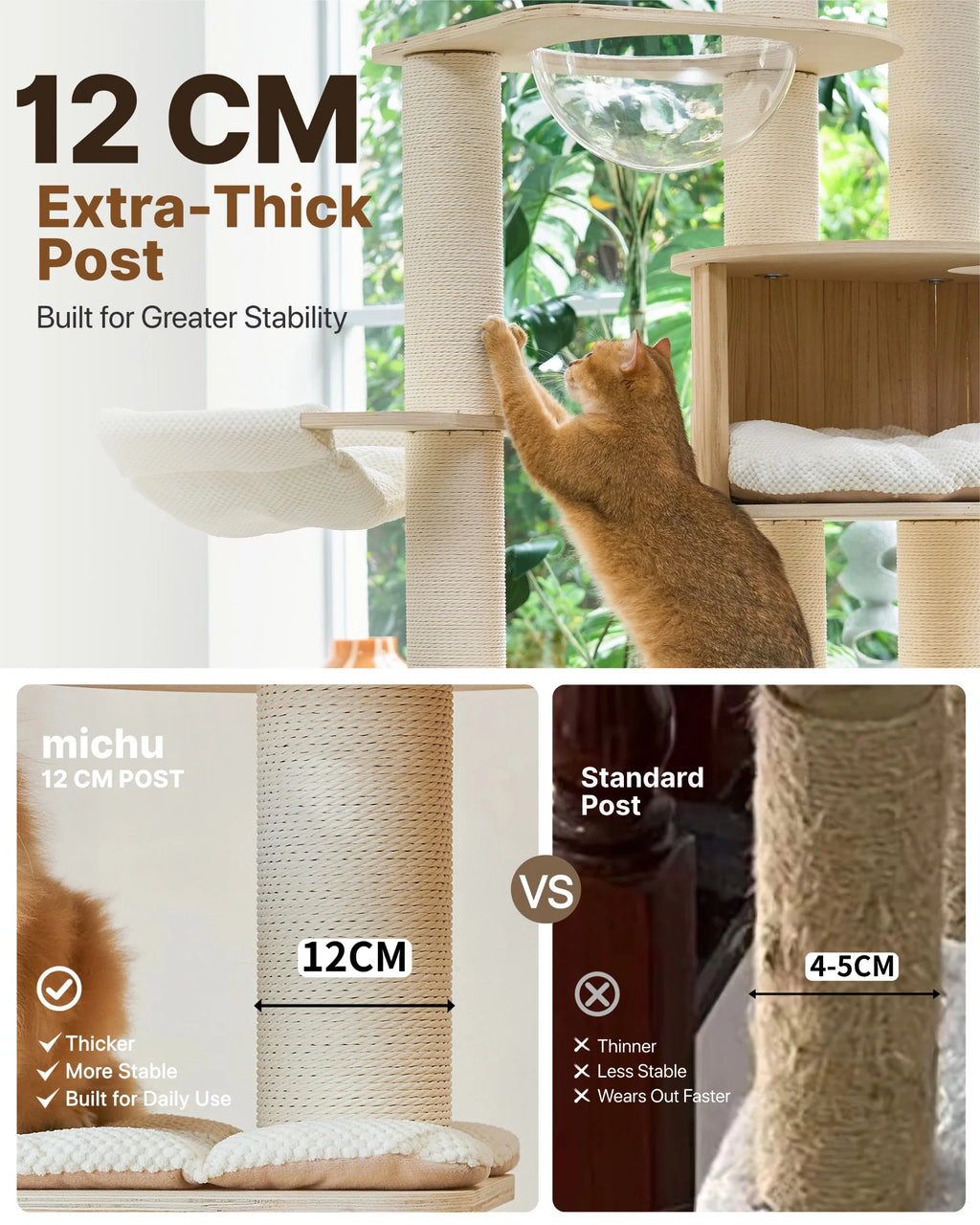 Lumi Multi-Layer Solid Wood Cat Nest Tree