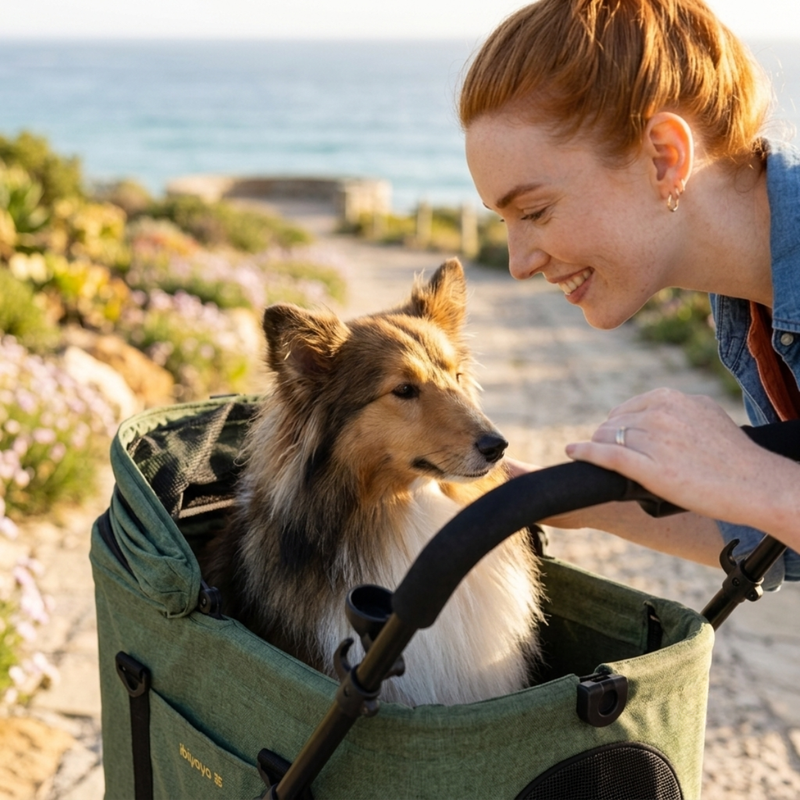 Essential – Travois Tri-fold Pet Travel System XL – Blau