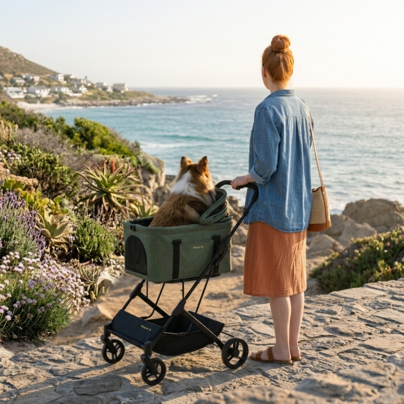 Essential – Travois Tri-fold Pet Travel System XL – Blau