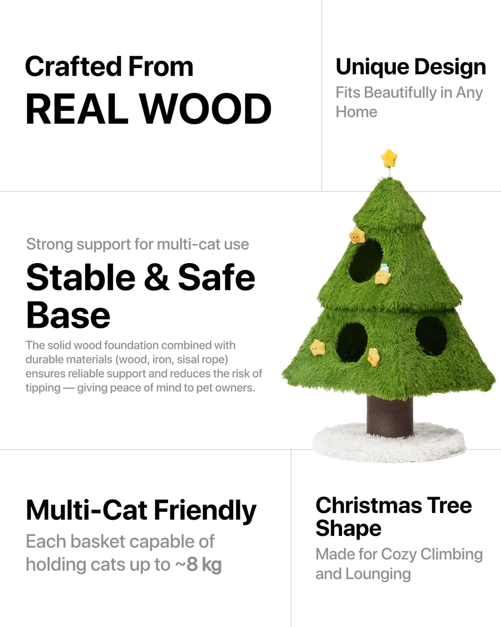 Christmas Loaf Cat Tree -117cm Height