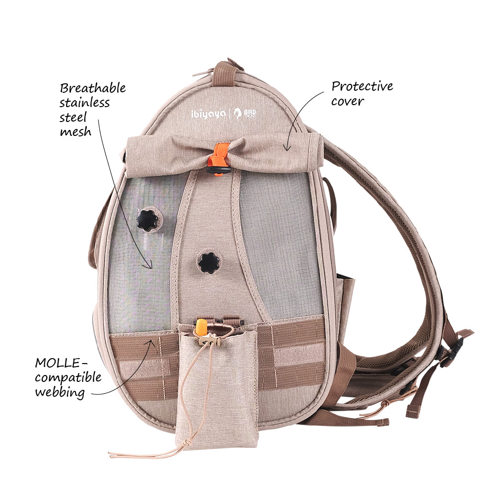 TrackPack for Birds, Patented Bird Carrier Backpack with Perch, Airline Approved Cage Bag