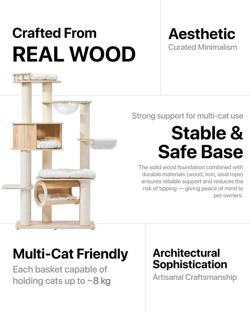 Lumi Multi-Layer Solid Wood Cat Nest Tree