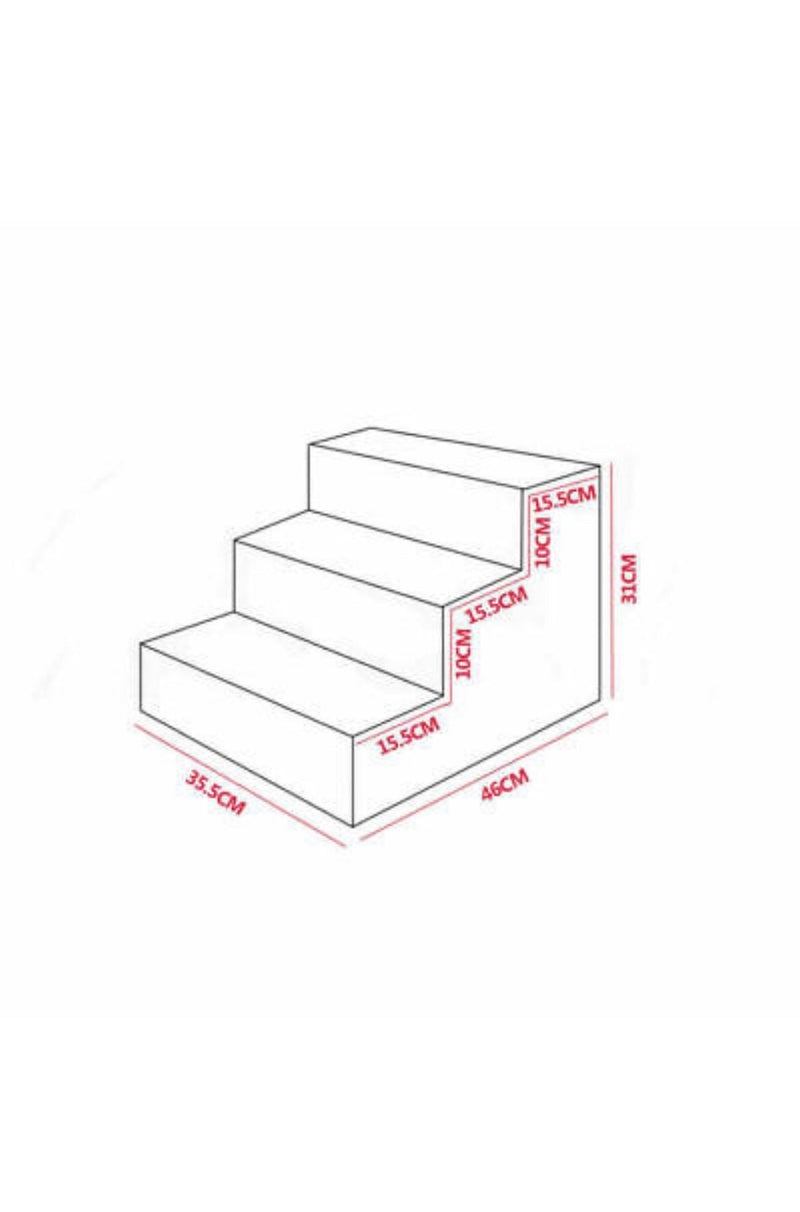 3 Step Dog Ladder Ramp Stairs w/ Washable Cover - Beige - House Of Pets Delight (HOPD)