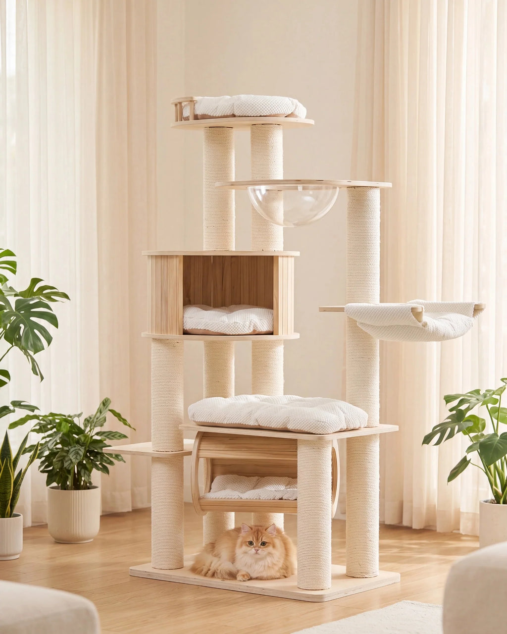 Lumi Multi-Layer Solid Wood Cat Nest Tree