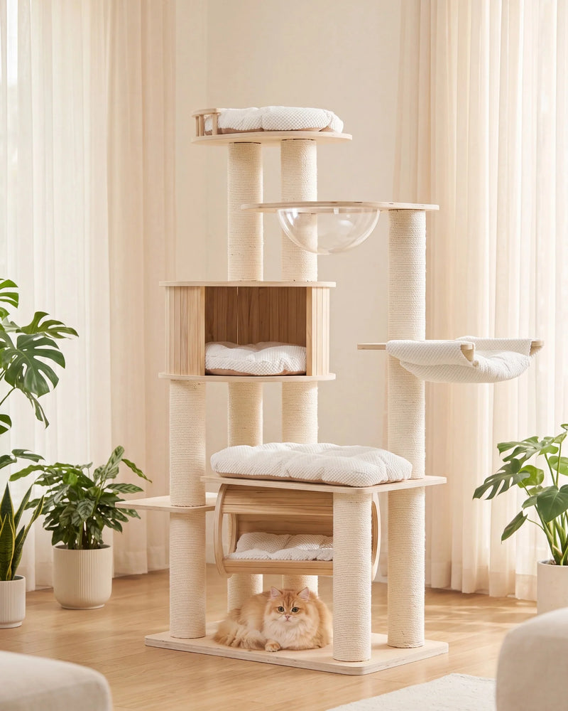 Lumi Multi-Layer Solid Wood Cat Nest Tree