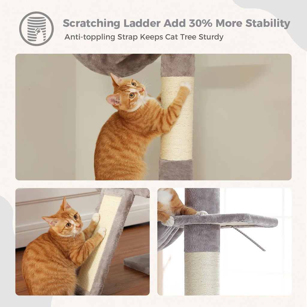 Ceiling High Cat Scratcher Condo Bed - Grey