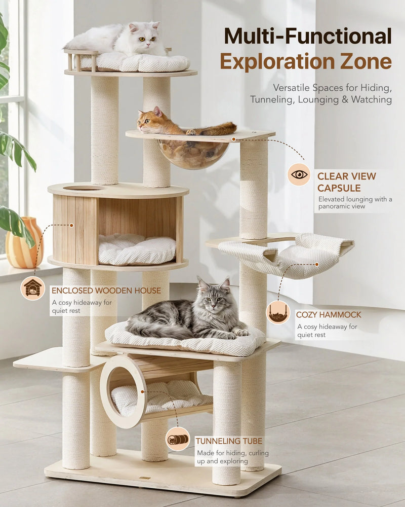 Lumi Multi-Layer Solid Wood Cat Nest Tree