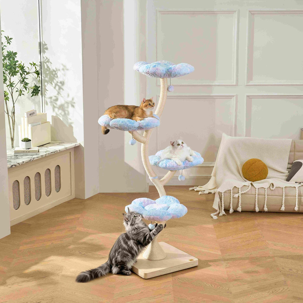 Fairy Cat Tower Deluxe 4-Tier Designer Flower Cat Tree - Aurora
