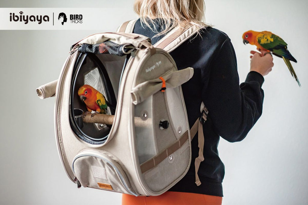 TrackPack for Birds, Patented Bird Carrier Backpack with Perch, Airline Approved Cage Bag