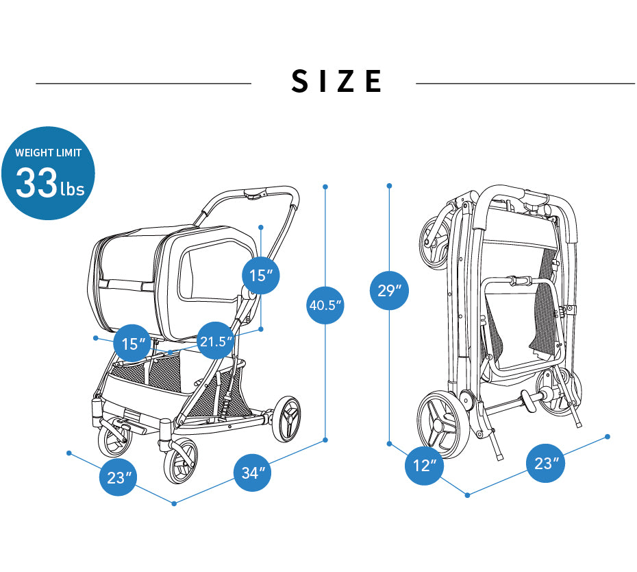 NeoRider Multi-Purpose Detachable Pet Stroller – Silver Mist