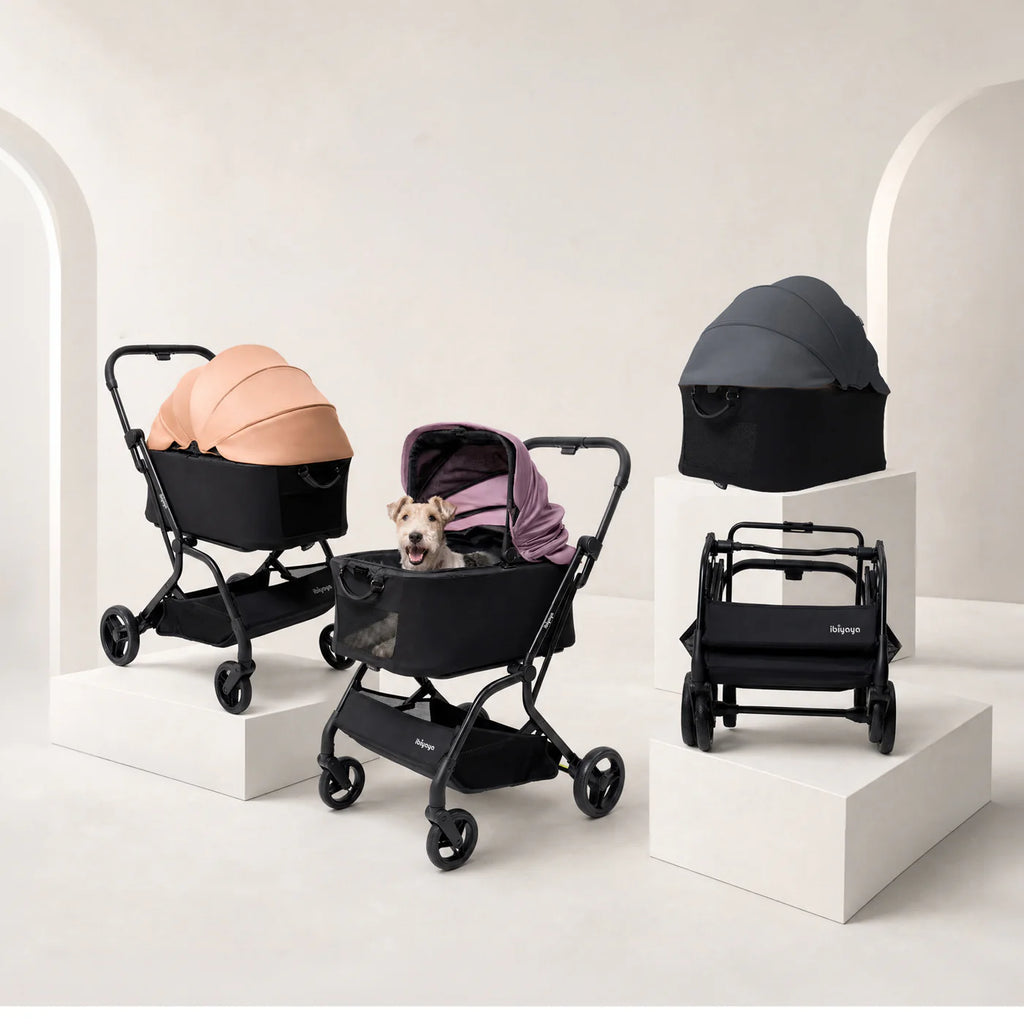 HUE-GO Detachable Pet Stroller & Capsule - Brick Red
