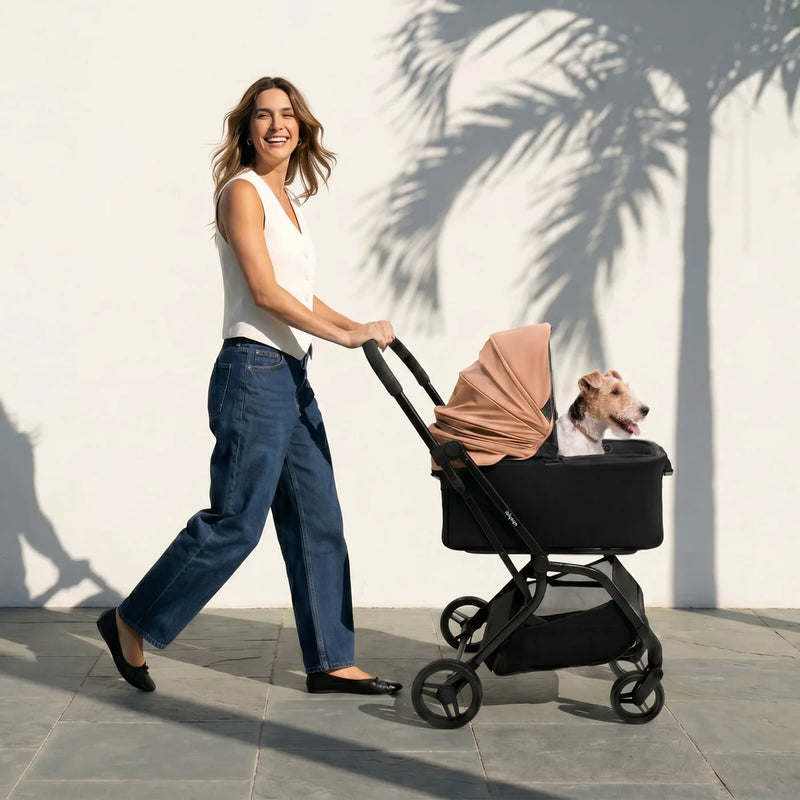 HUE-GO Detachable Pet Stroller & Capsule - Brick Red