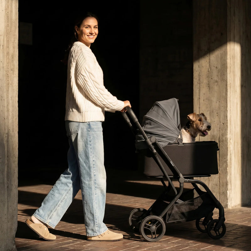 HUE-GO Detachable Pet Stroller & Capsule - Stone Grey