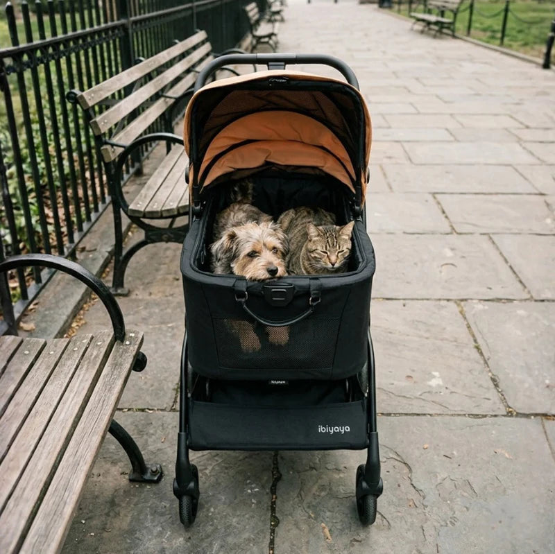 HUE-GO Detachable Pet Stroller & Capsule - Brick Red