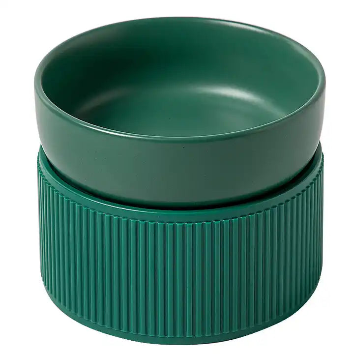 Pre Order - HOPD Ribbed Elevated Ceramic Single Bowl in Emerald