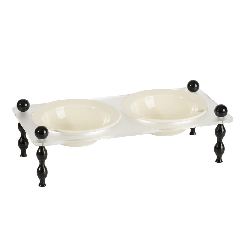 La Belle Raised Cat & Dog Bowl in Brown