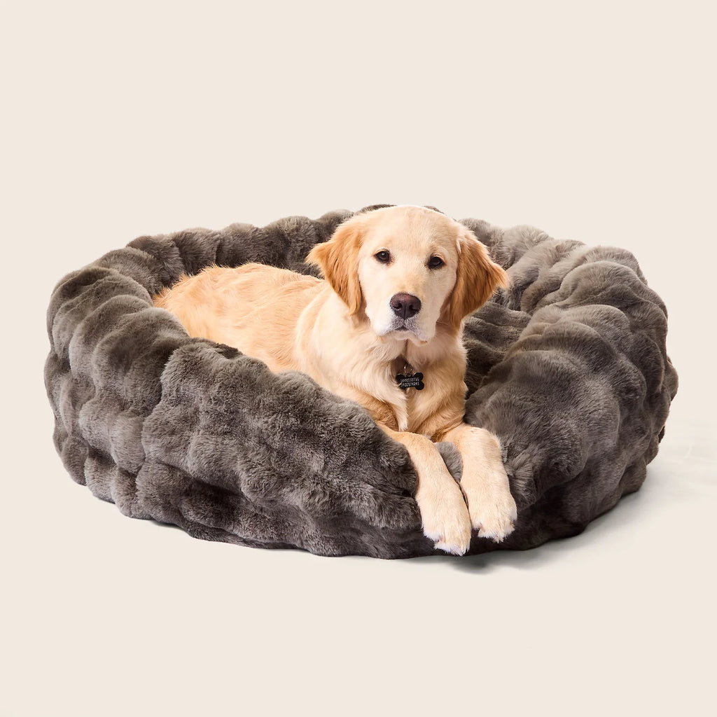Luxe Bubble Fur Cuddler - Pewter