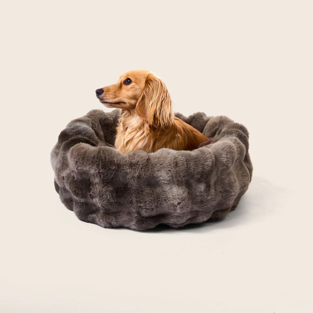 Luxe Bubble Fur Cuddler - Pewter