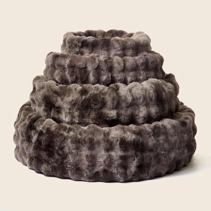 Luxe Bubble Fur Cuddler - Pewter
