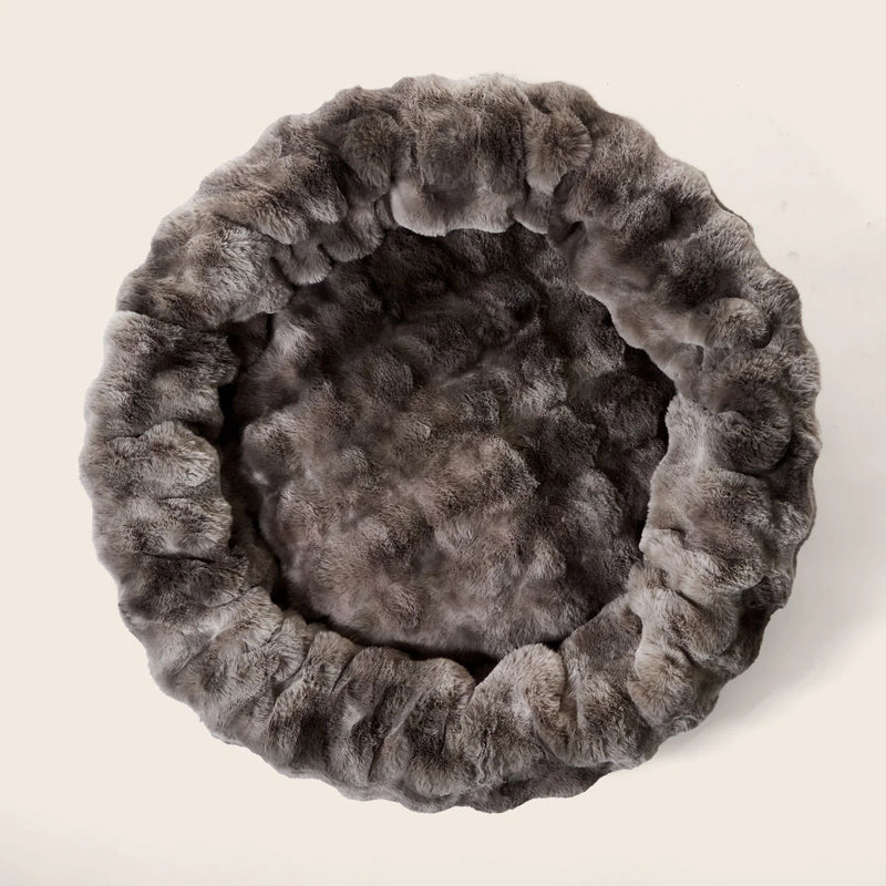 Luxe Bubble Fur Cuddler - Pewter