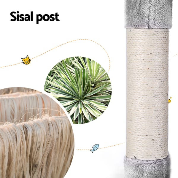 Soft Plush 143cm Cat Scratch Post in Grey