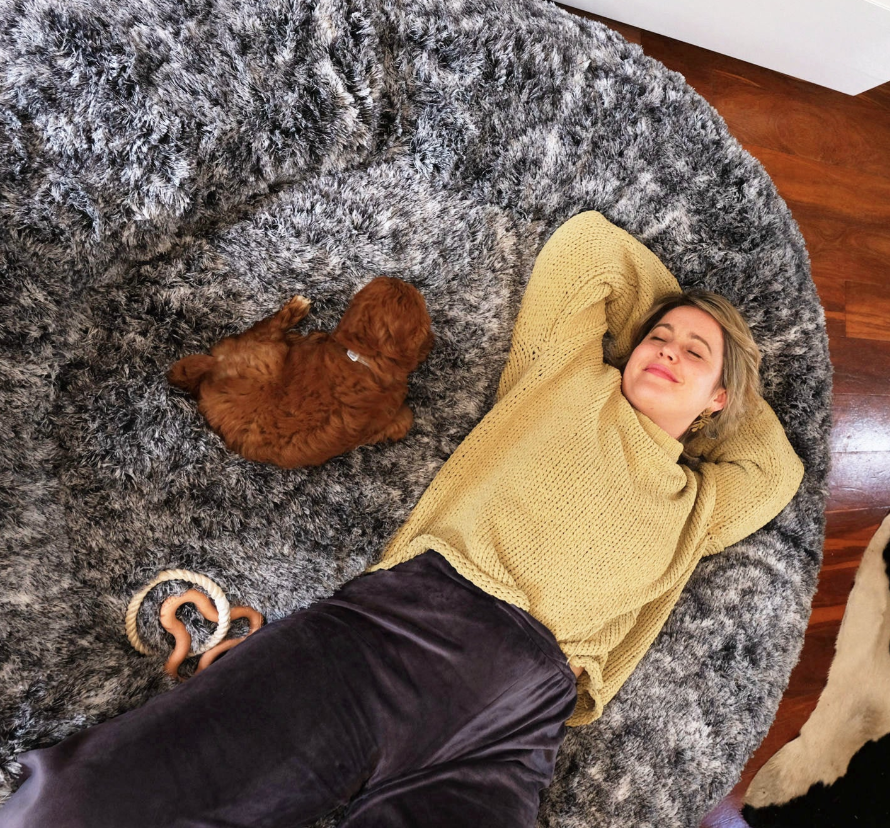 TheNapBed 1.8m Human Size Calming Pet Bed in Brown