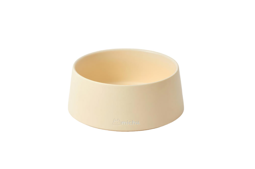Ceramic Bowl for Cats and Dogs in Barley White