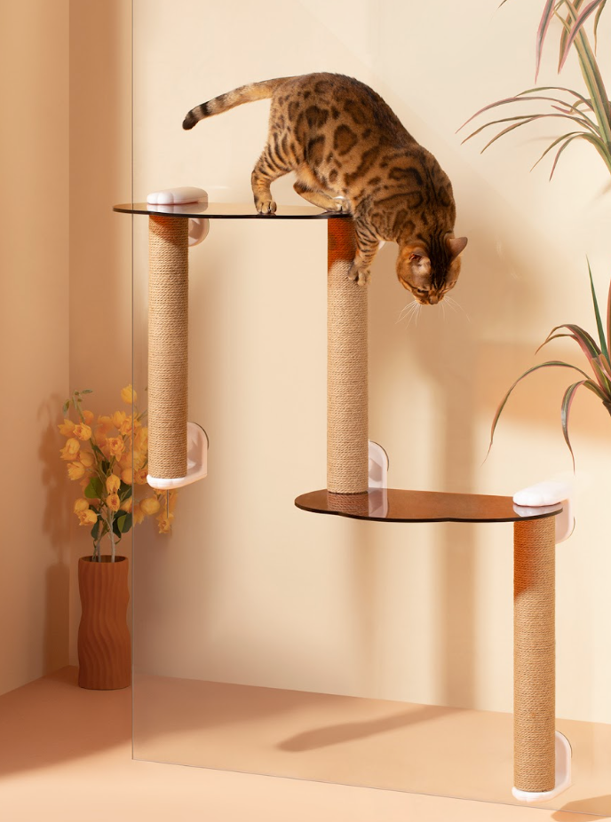 Michu Window Cat Tree with Scratch Post & Perch