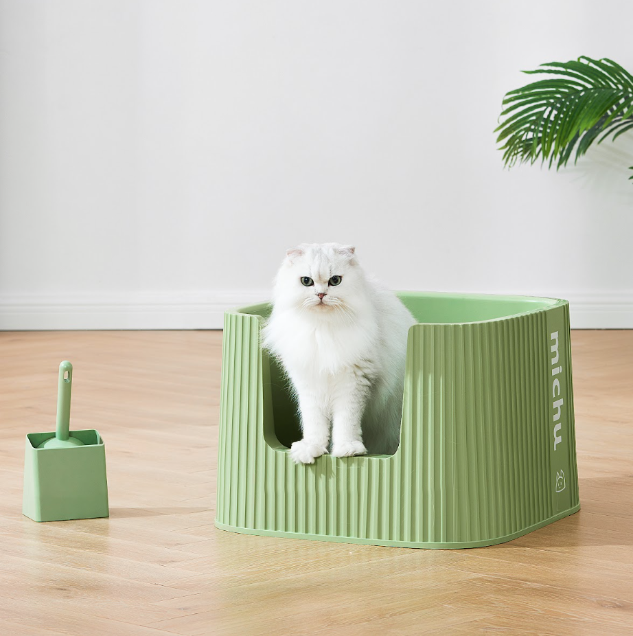 XXL Sage Deluxe Cat Litter Box - Spacious Design with Scoop Included
