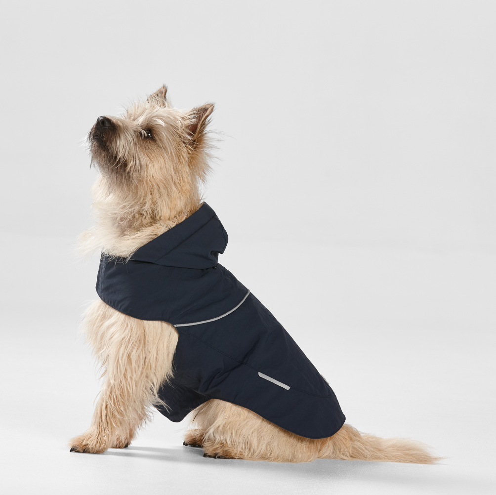 Ripstop Dog Raincoat with Hood in Navy