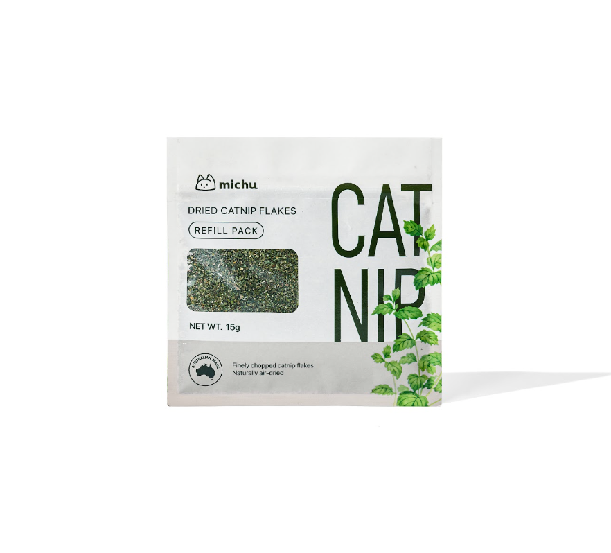 Dried Catnip Flakes Refill Pack 15g | Natural Catnip & Cat Fibre Supplement for Cats