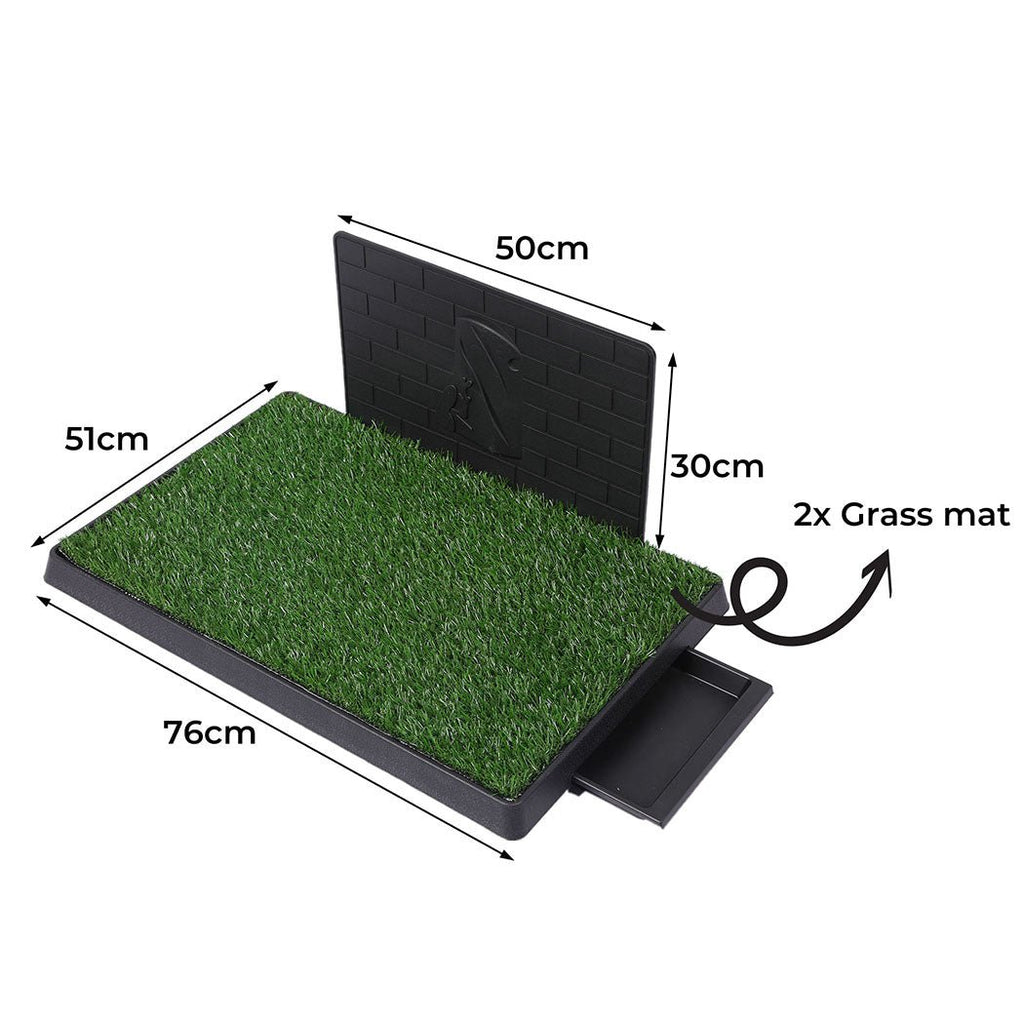 Artificial Grass Puppy Training Potty With Splash Proof Wall - House Of Pets Delight (HOPD)