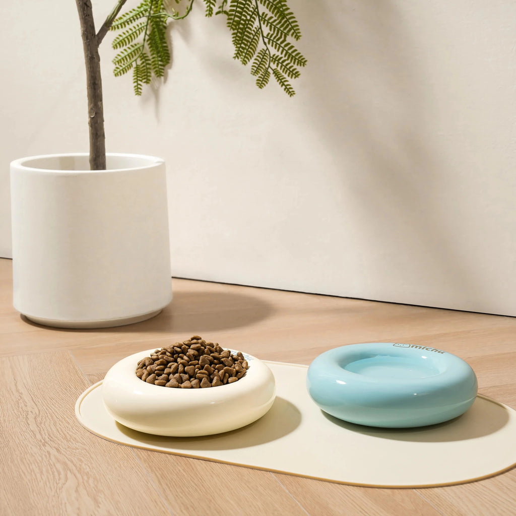 Bagel Ceramic Cat Bowl – Anti - Whisker Cat Food Bowl - Lune - House Of Pets Delight (HOPD)