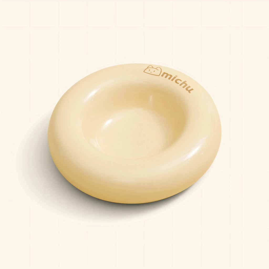 Bagel Ceramic Cat Bowl – Anti - Whisker Cat Food Bowl - Lune - House Of Pets Delight (HOPD)
