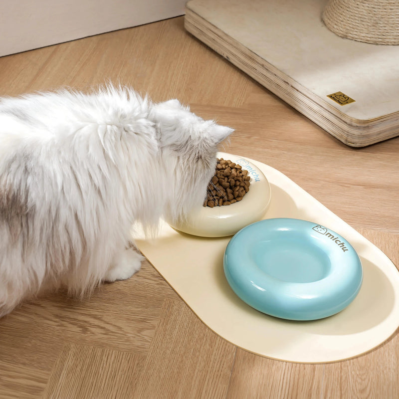 Bagel Ceramic Cat Bowl – Anti - Whisker Cat Food Bowl - Lune - House Of Pets Delight (HOPD)