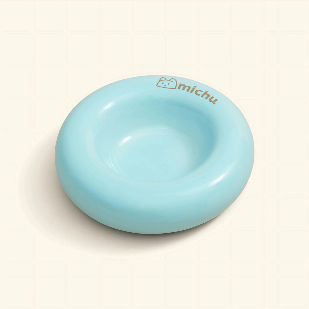Bagel Ceramic Cat Bowl – Anti - Whisker Cat Food Bowl - Lune - House Of Pets Delight (HOPD)
