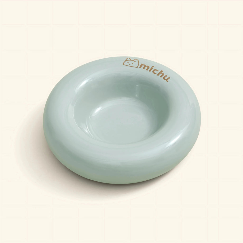 Bagel Ceramic Cat Bowl – Anti - Whisker Cat Food Bowl - Lune - House Of Pets Delight (HOPD)