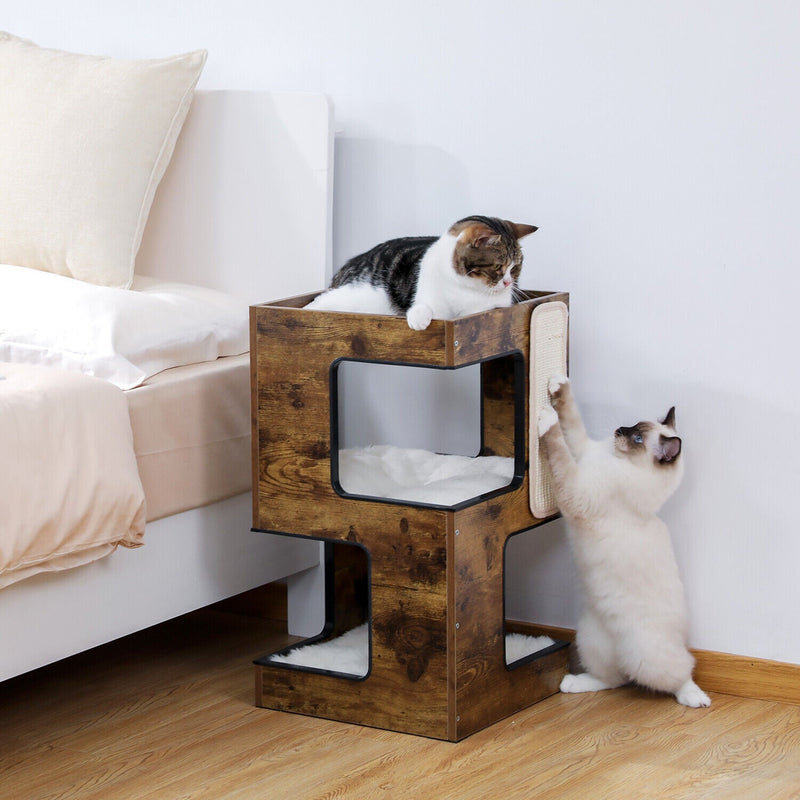 Bedside Table Cat Condo 60cm in Brown - House Of Pets Delight (HOPD)