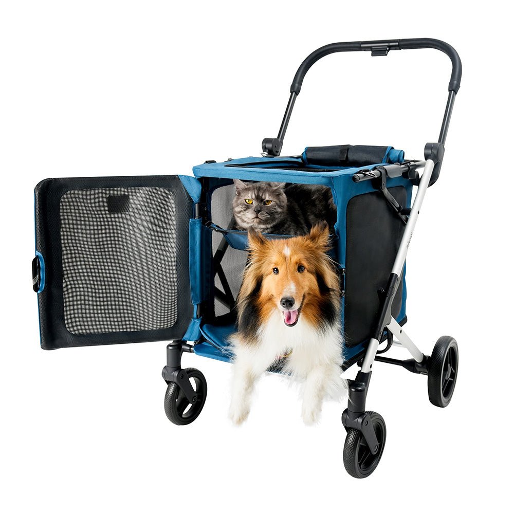BigBuddy 2 - in - 1 Collapsible Stroller And Crate Combo - Crystal Teal - House Of Pets Delight (HOPD)