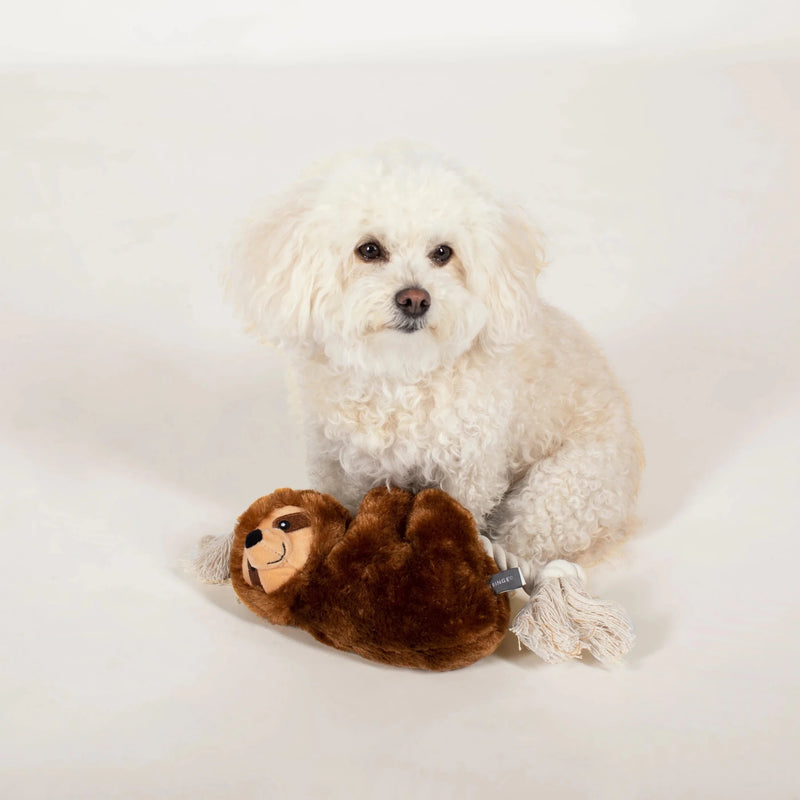 Brown Sloth on a Rope Plush Dog Toy - House Of Pets Delight (HOPD)
