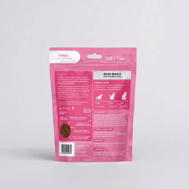 Cat Dental Bites Tuna Spirulina 80G - House Of Pets Delight (HOPD)