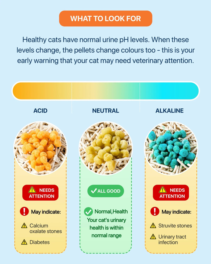 Cat Health Monitoring Pellets - Colour Changing Indicators For Home Urine Testing - House Of Pets Delight (HOPD)