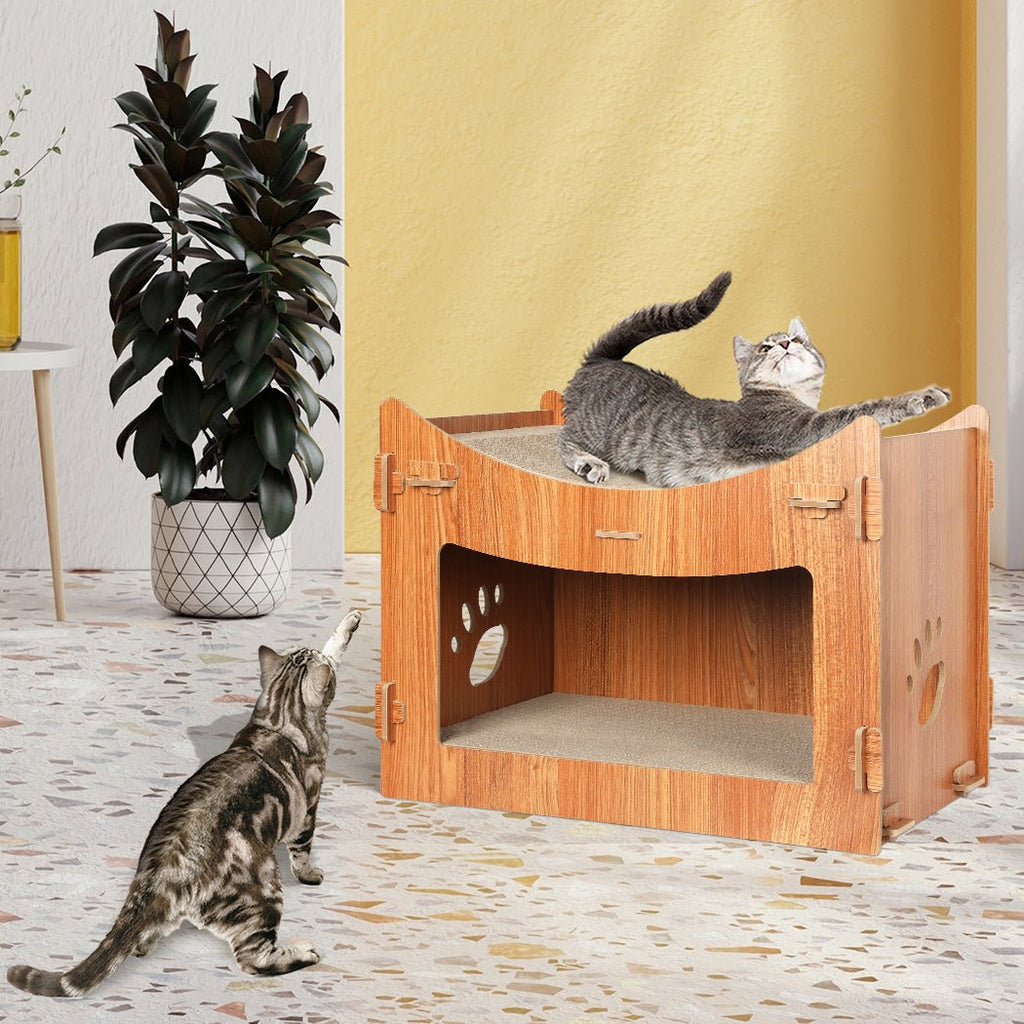Cat Scratching Board Corrugated Cardboard Condo House Large