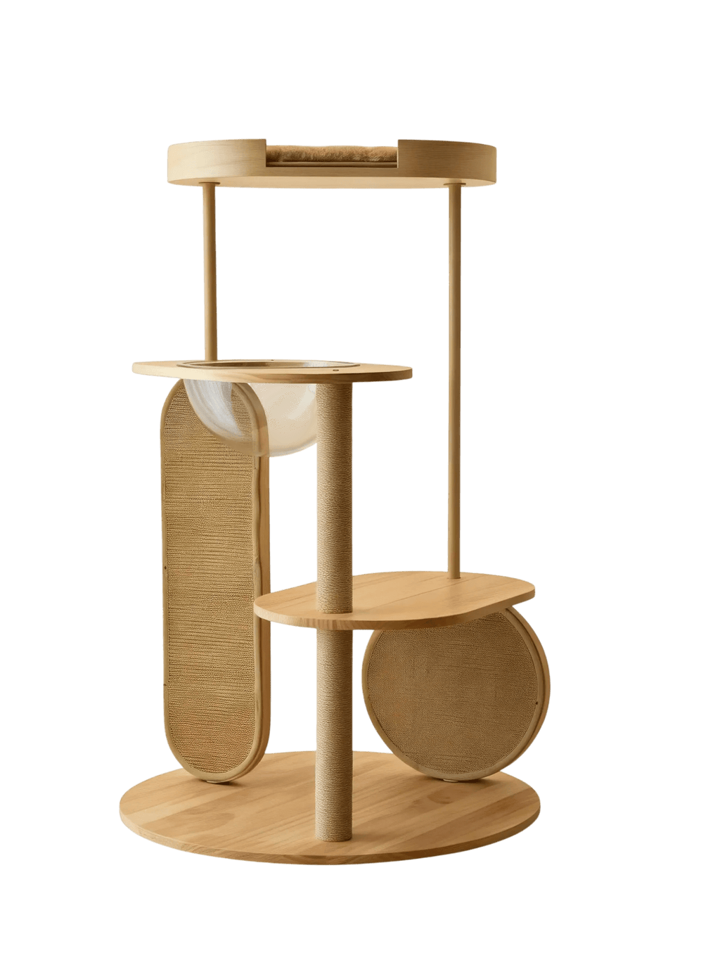 Catime Luxury Wooden Cat Tower - Natural Wood - House Of Pets Delight (HOPD)