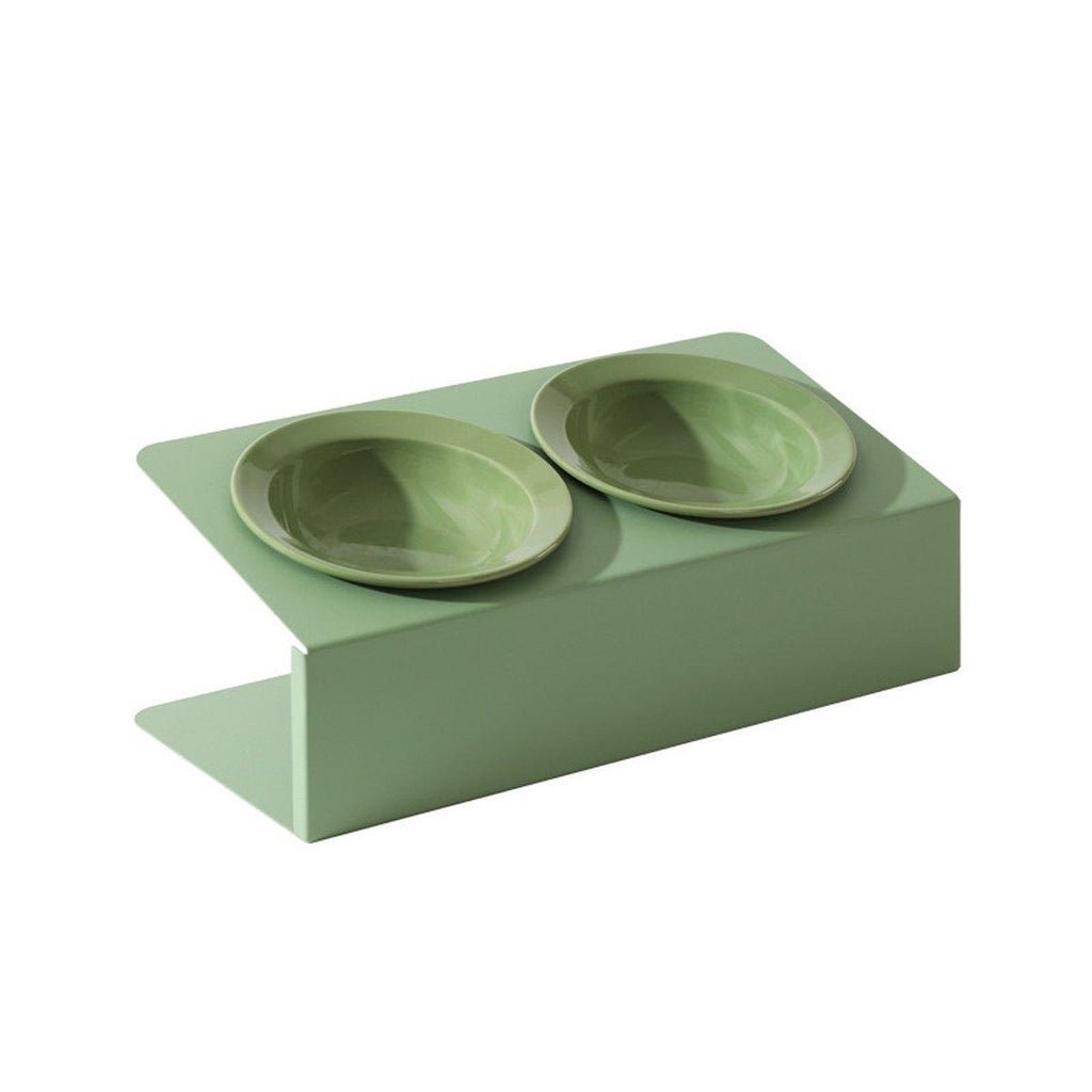 Ceramic Slanted Double Pet Bowl - Purple - House Of Pets Delight (HOPD)