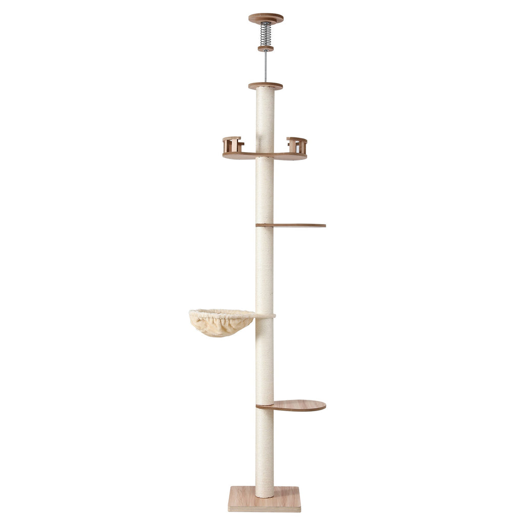 Floor to Ceiling Scratching Post 270cm - Wood Beige - House Of Pets Delight (HOPD)
