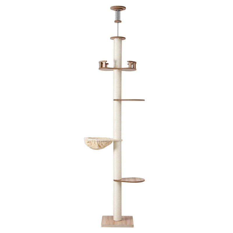 Floor to Ceiling Scratching Post 270cm - Wood Beige - House Of Pets Delight (HOPD)