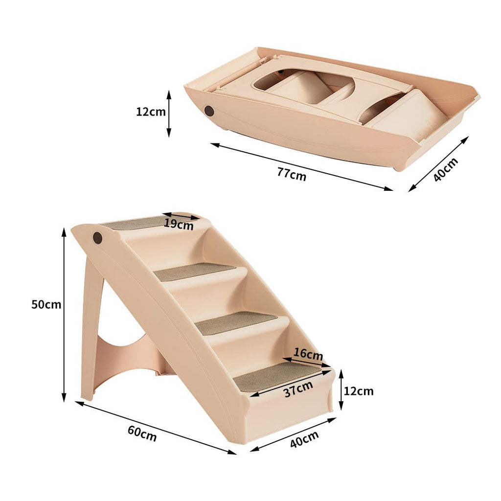 Foldable & Washable Pet Stairs Ramp - Nude - House Of Pets Delight (HOPD)