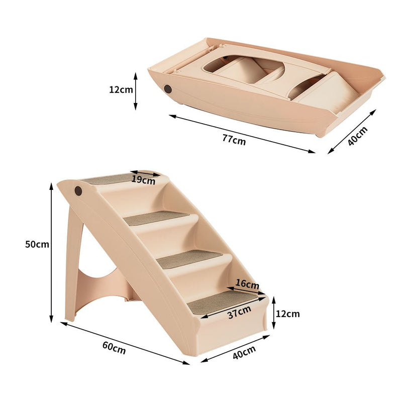 Foldable & Washable Pet Stairs Ramp - Nude - House Of Pets Delight (HOPD)