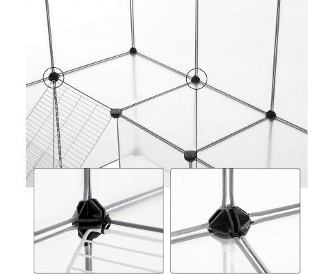 Guinea Pig Playpen with Dense Ramp White - House Of Pets Delight (HOPD)